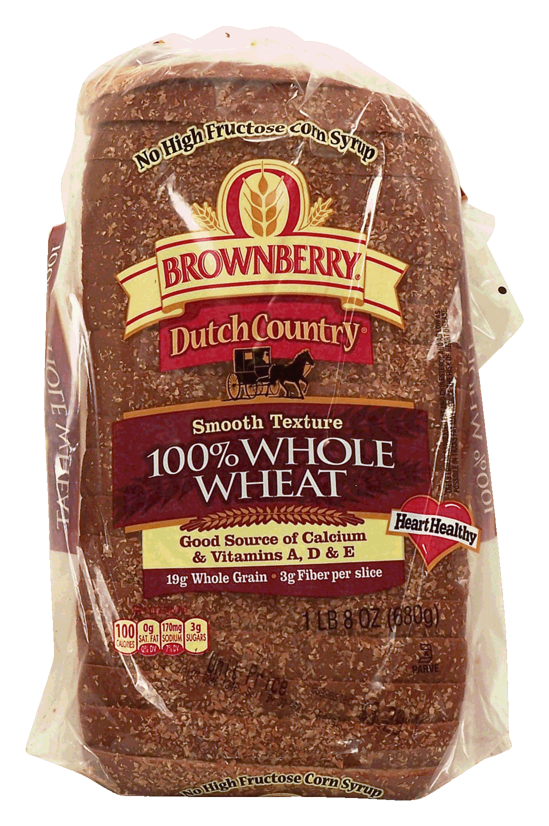 Arnold&nbsp;Dutch Country&nbsp;100% whole wheat sliced bread loaf, by the bakers of Brownberry Full-Size Picture